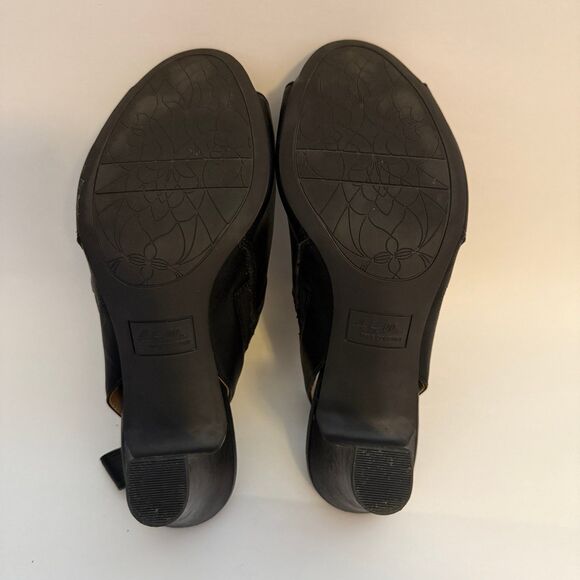 Abella Celia True Comfort Open Toe Sandals Black Block Heel Women's 8.5M - Picture 9 of 9